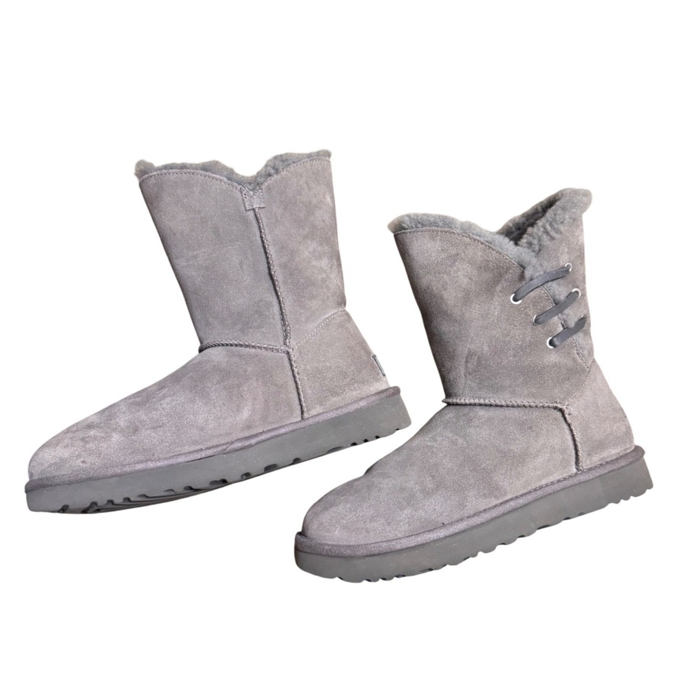 UGG Australia Constantine Charcoal Suede Lace Up Boots Size 9 - Picture 3 of 9